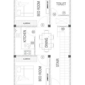 18x30.5 House Plan – 2BHK 550 Sqft Vastu-Friendly Home Map