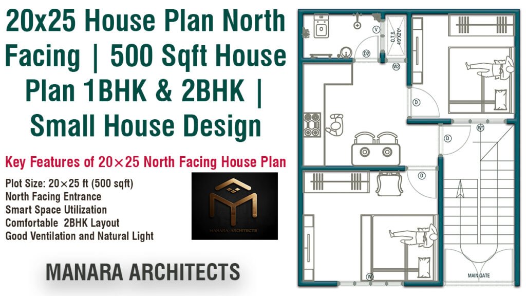 Modern 20x25 house plan 2BHK small home layout