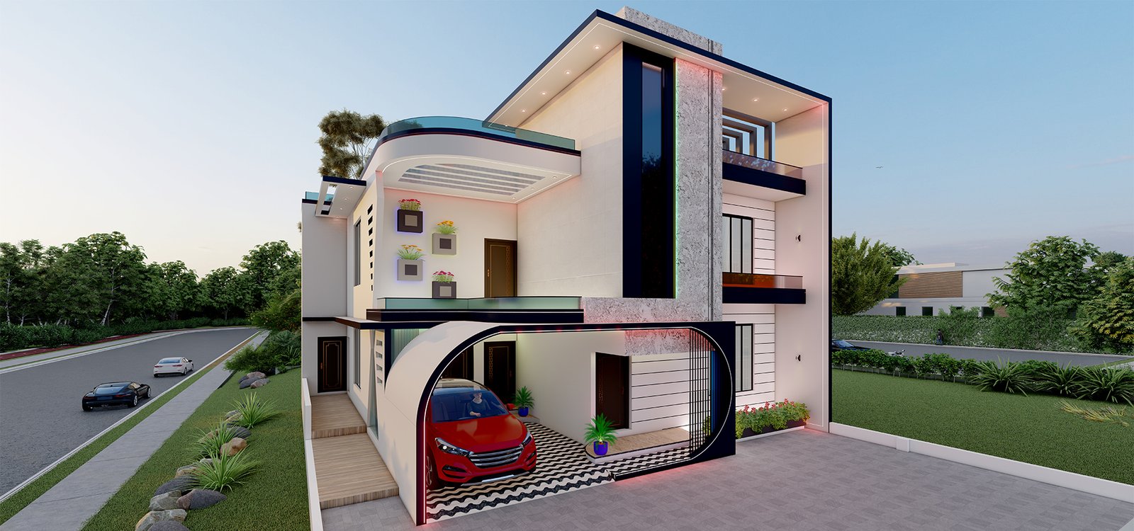 Modern residential house architecture design by Manara Architects