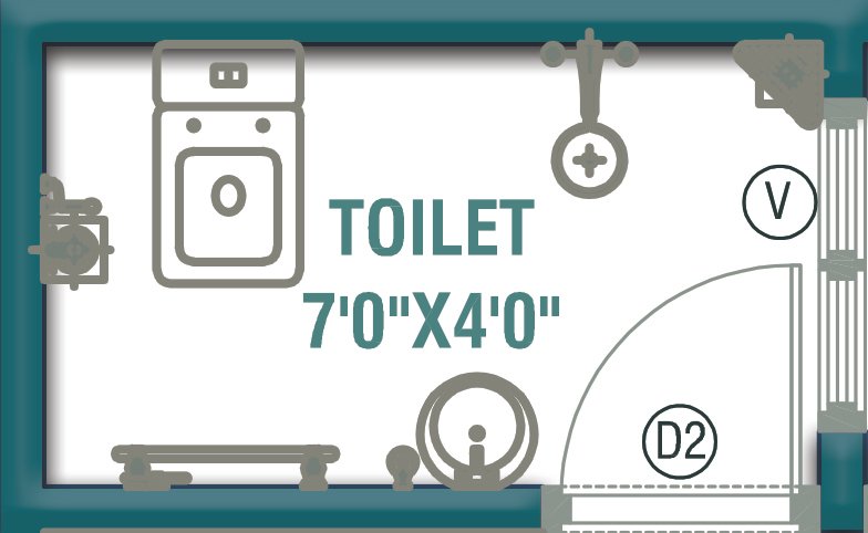oilet layout in 20x25 House Plan 2BHK north facing small home design